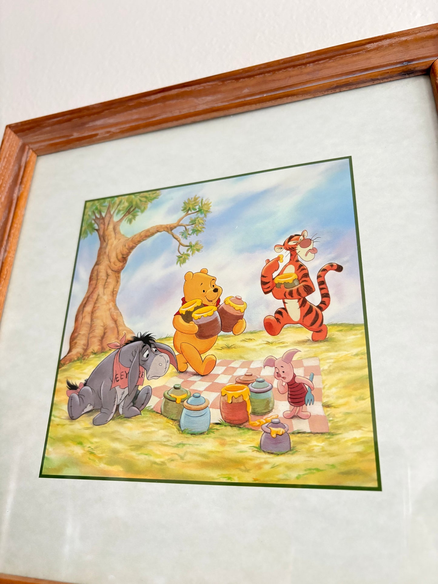 vintage pooh picnic frame