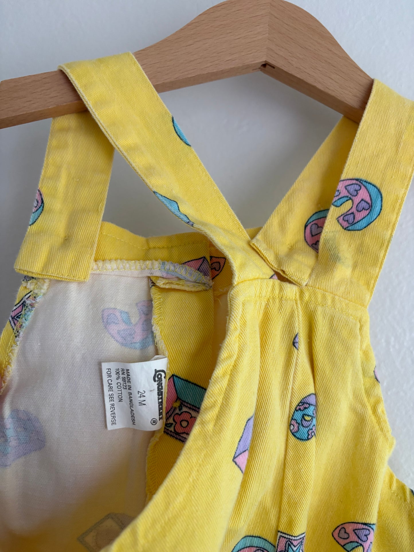 vintage ABC shortalls (24M)
