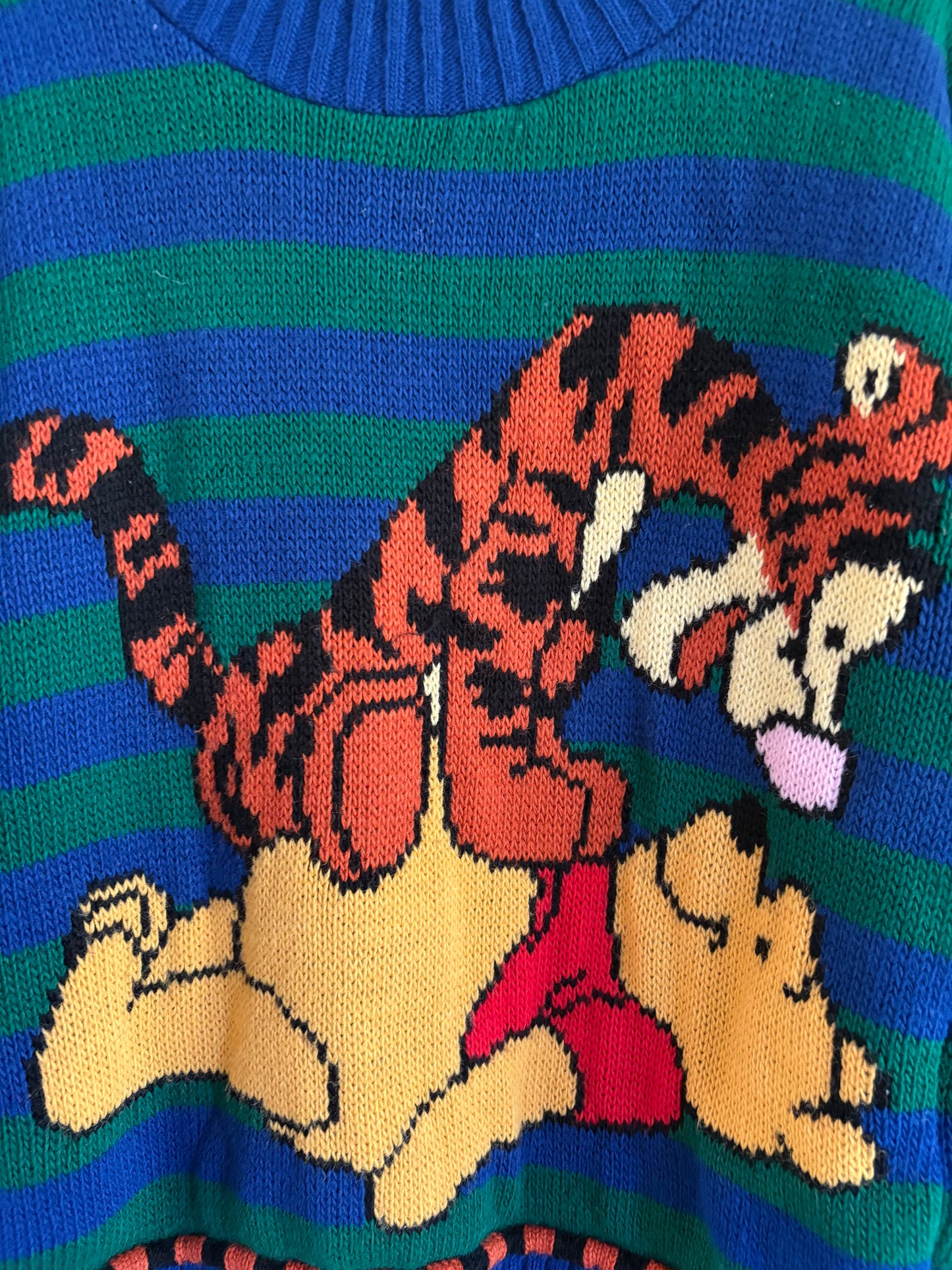 vintage pooh and tigger stripped knit sweater (5/6)