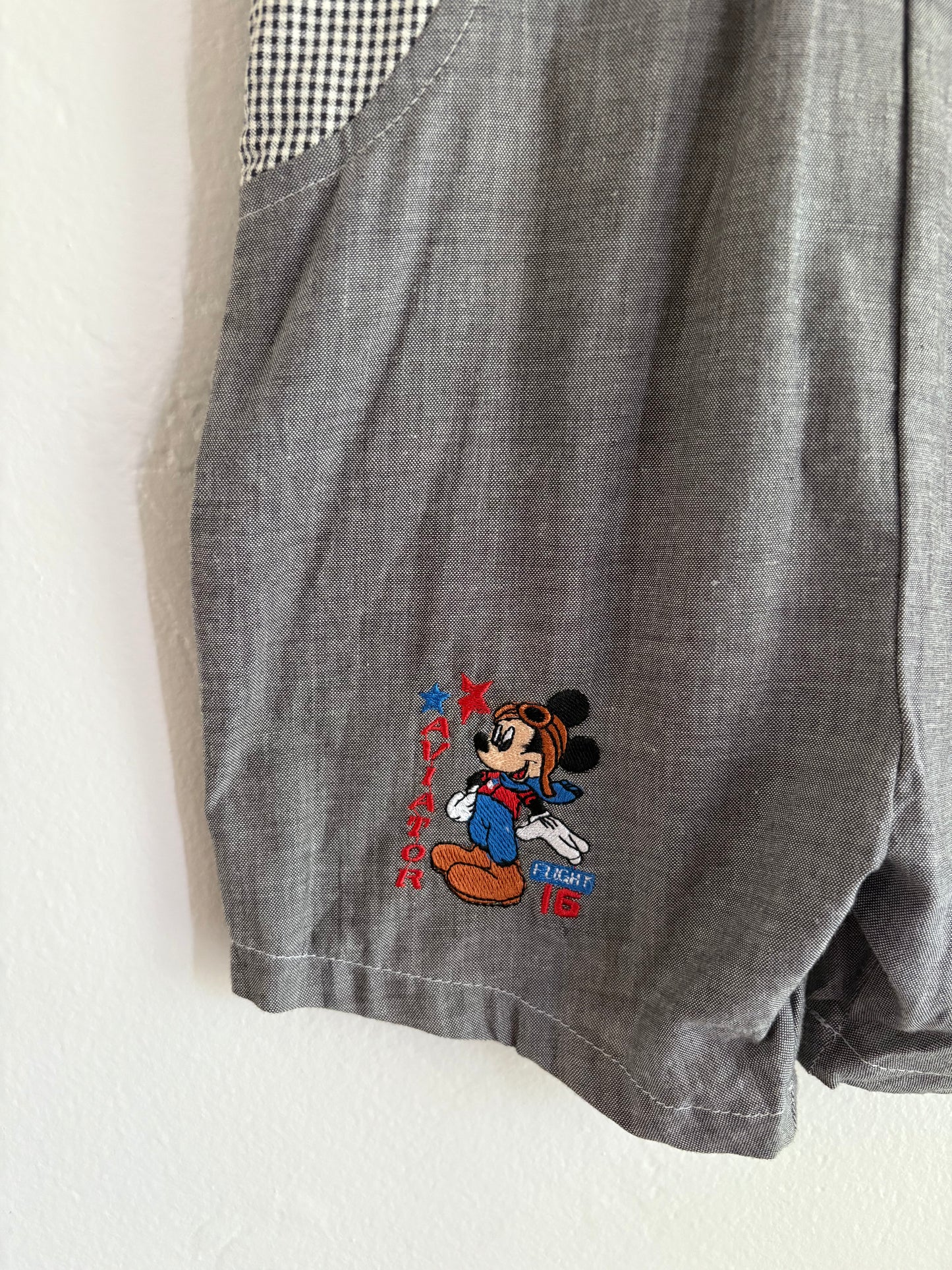 vintage mickey aviator mouse overall set (4T)