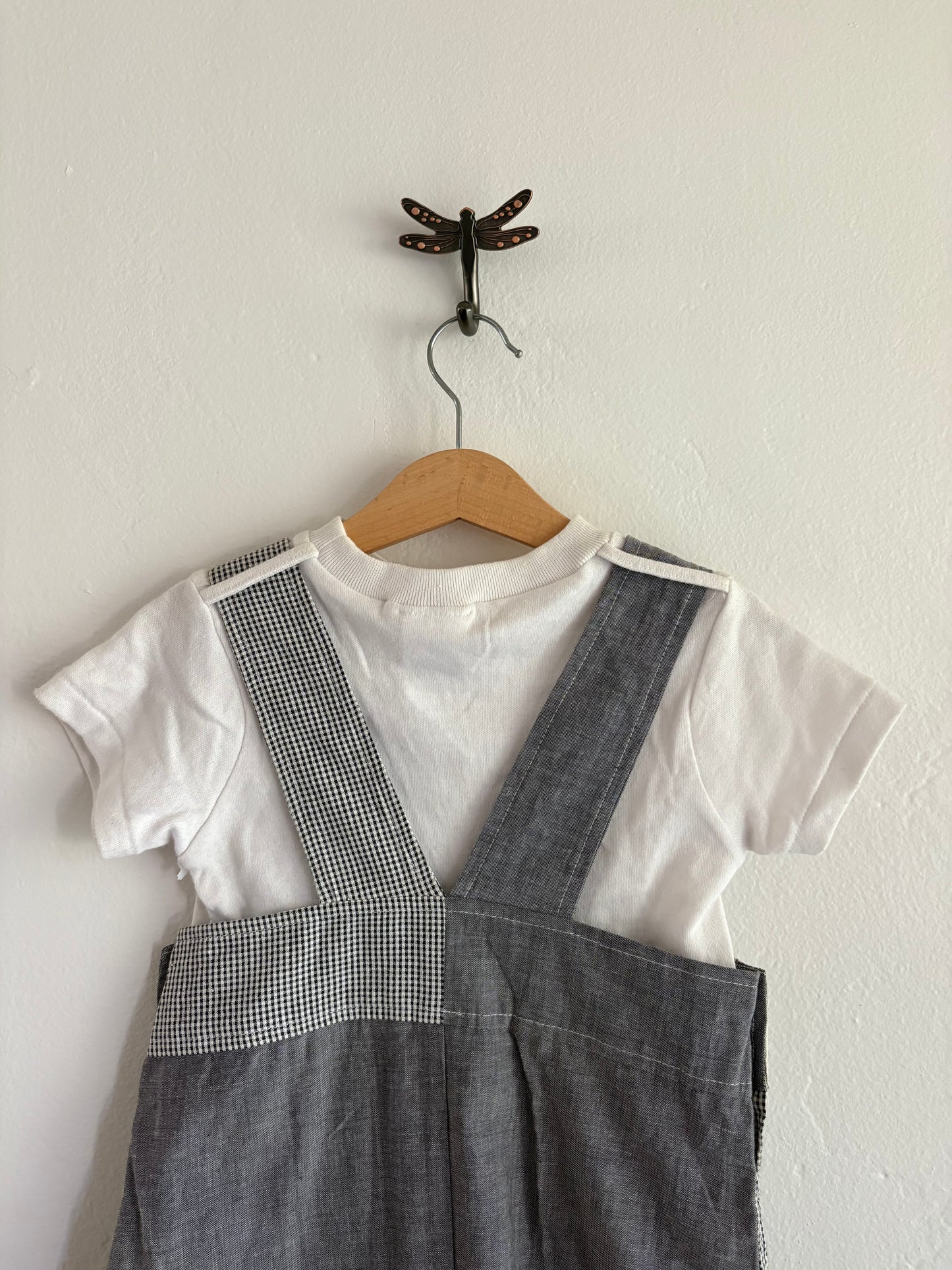 vintage mickey aviator mouse overall set (4T)