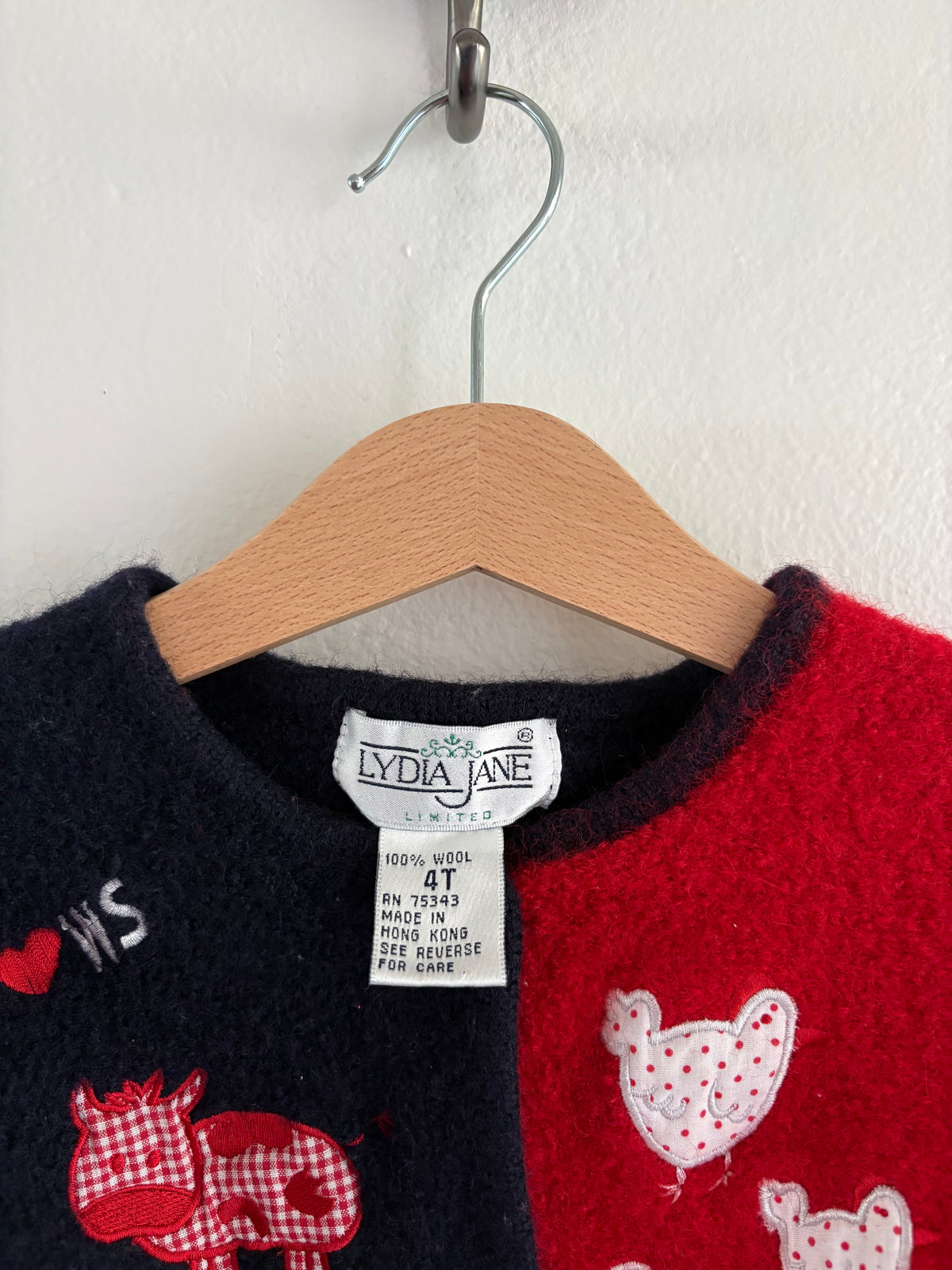 vintage farm 100% wool sweater (2T)