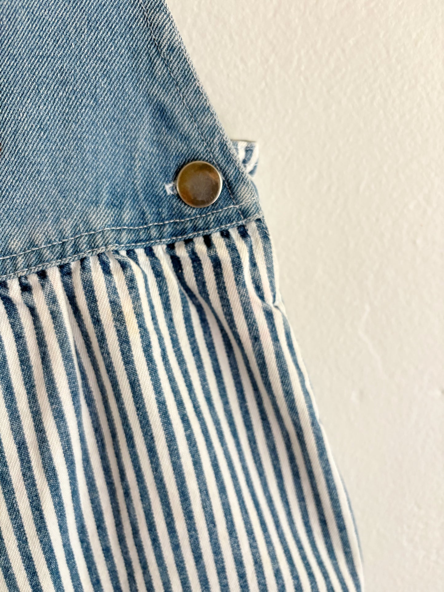 upcycled striped overalls (24M/2T)