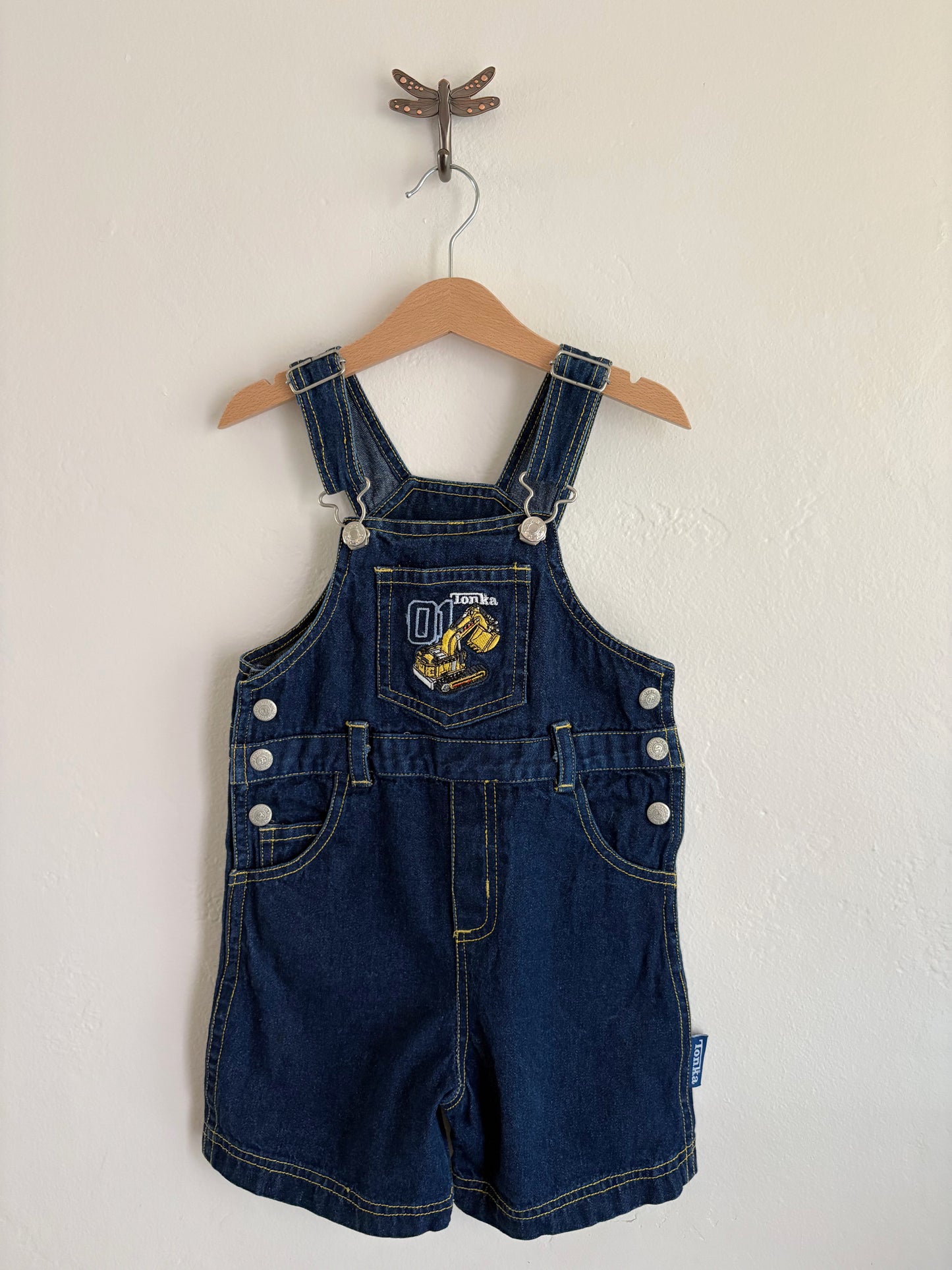 vintage y2k tonka truck shortalls (3T)