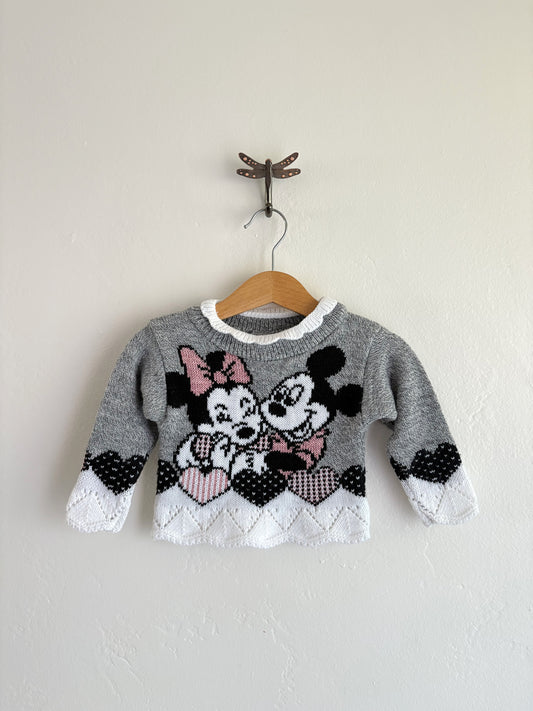 vintage mickey and minnie knit (6/12M)