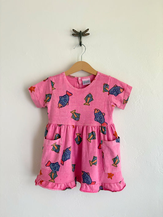 vintage fresh produce fishy dress (18/24M)