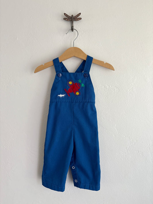vintage healthtex airplane overalls (6M)