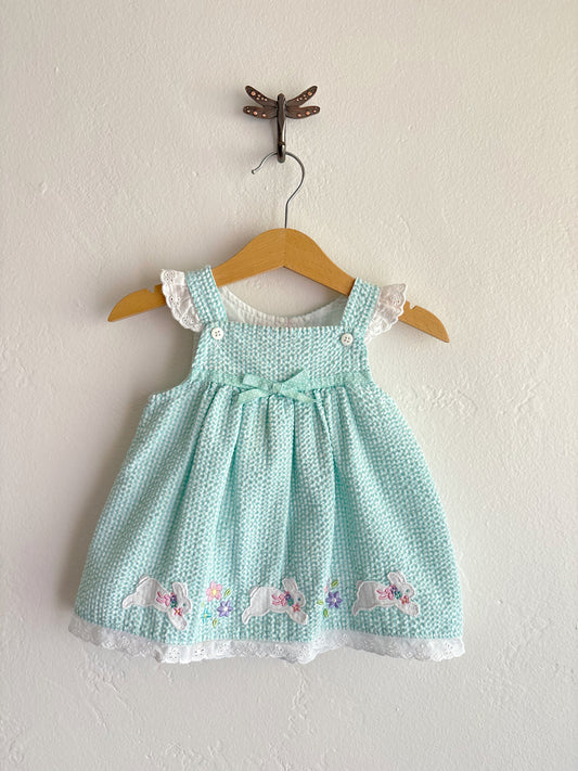 Y2K gingham bunny dress (9M)