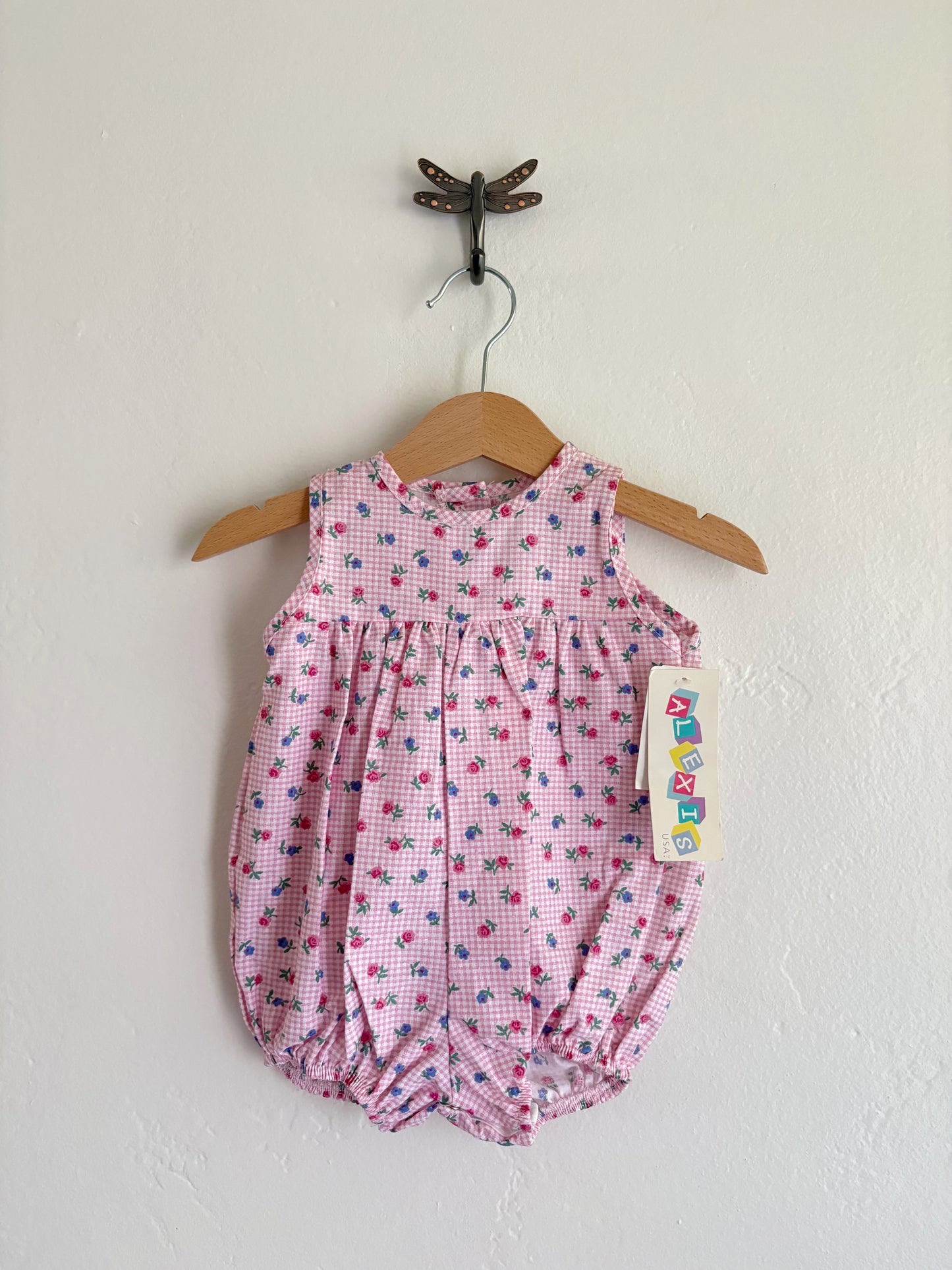 vintage floral romper (NB)