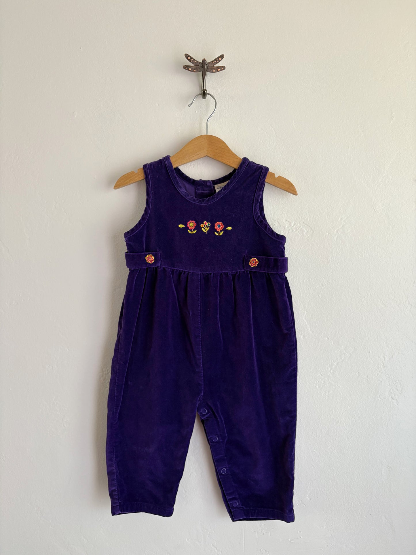 vintage velour old navy romper (12/18M)