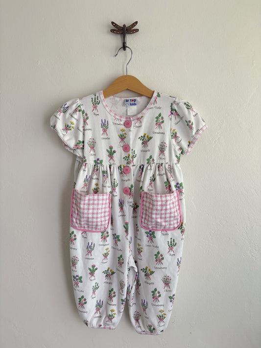 vintage garden romper (4T)