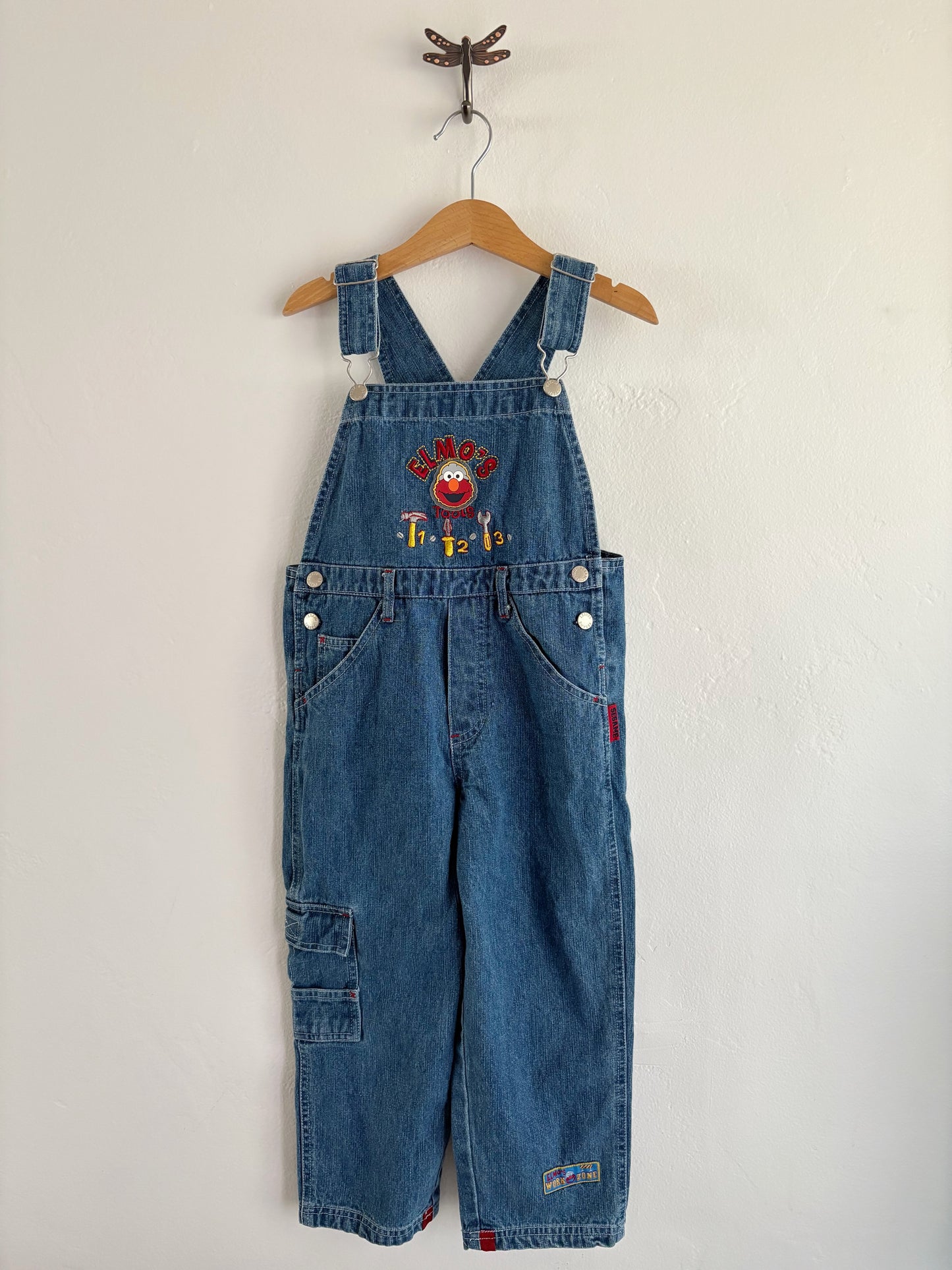 vintage y2k elmo overalls (4/5T)
