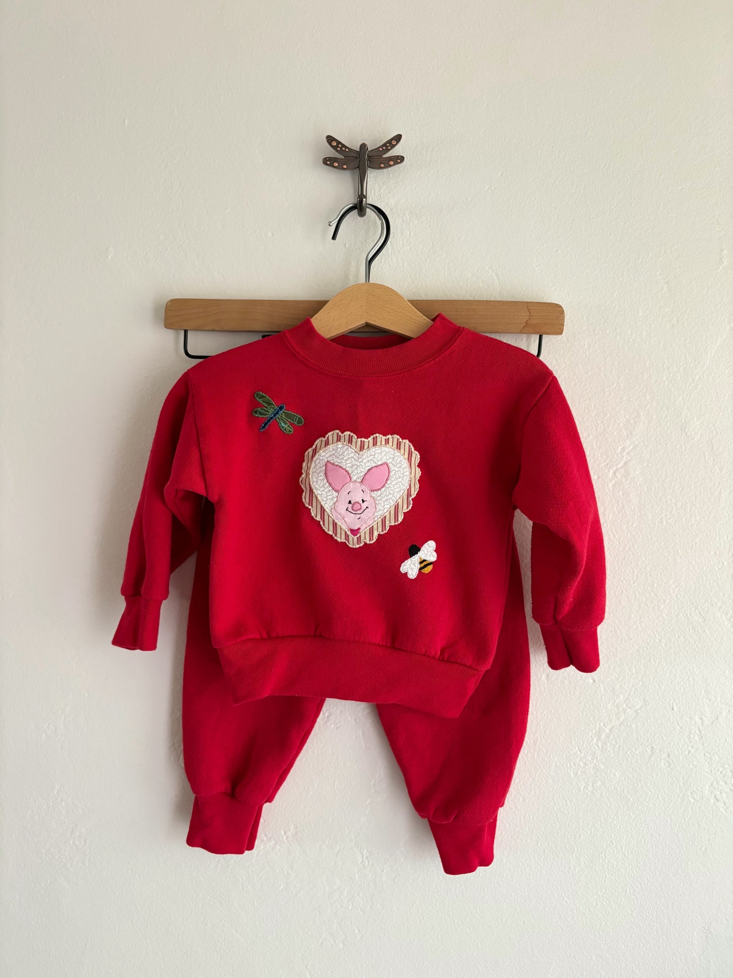 vintage upcycled piglet set (18/24M)