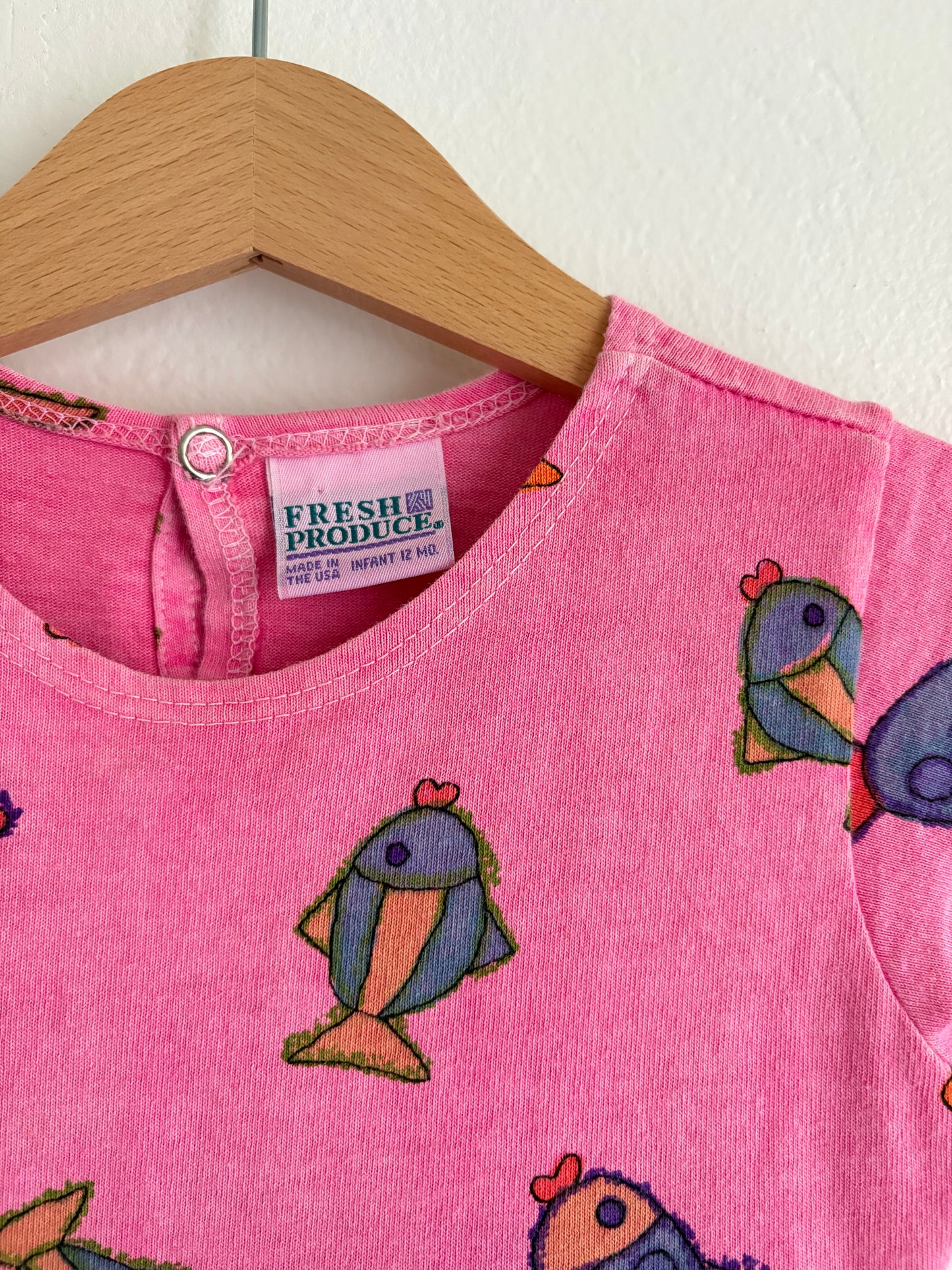 vintage fresh produce fishy dress (18/24M)