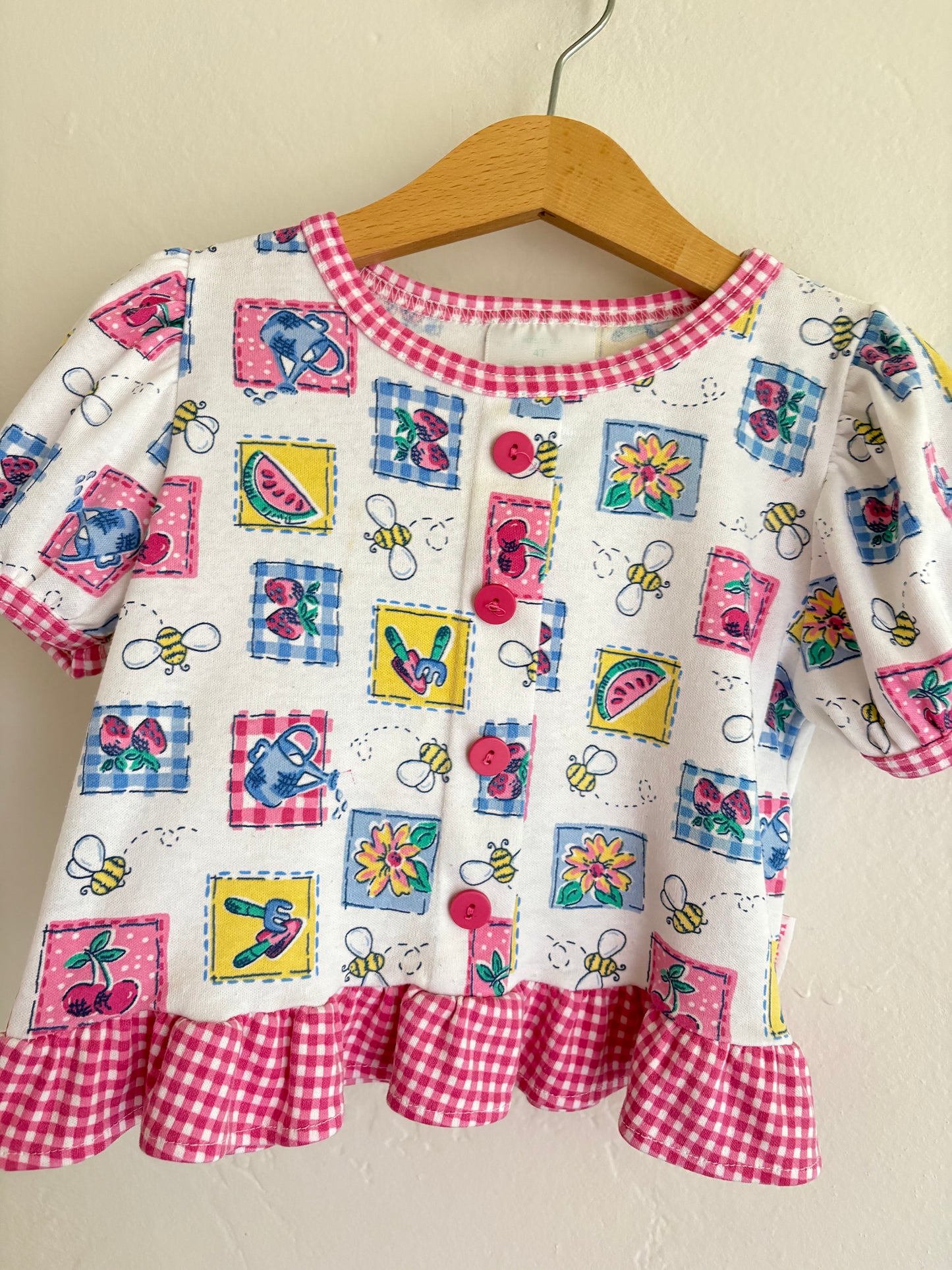 vintage healthtex aop garden top (4T)