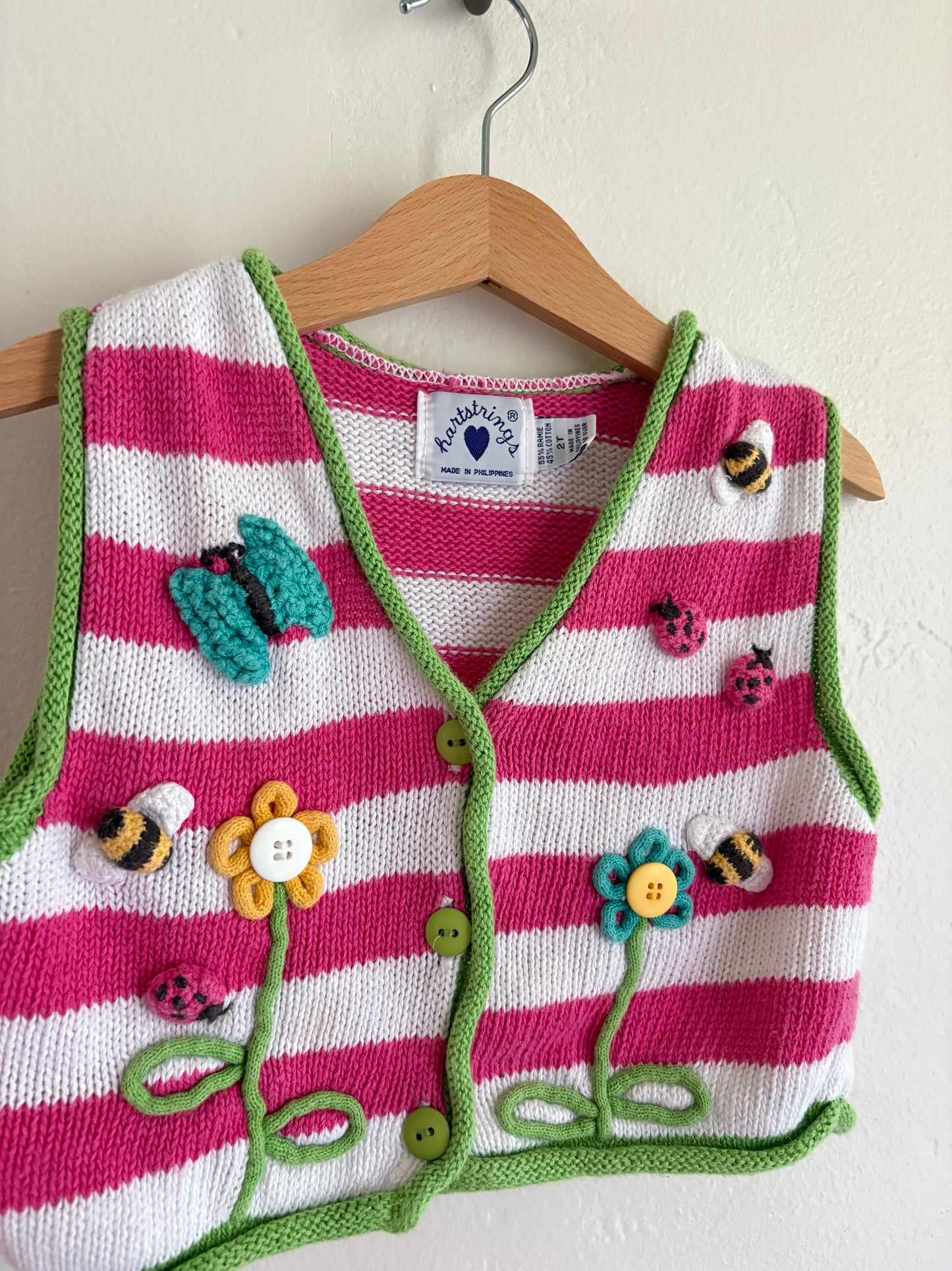 vintage hartstrings knitted vest (2/3T)