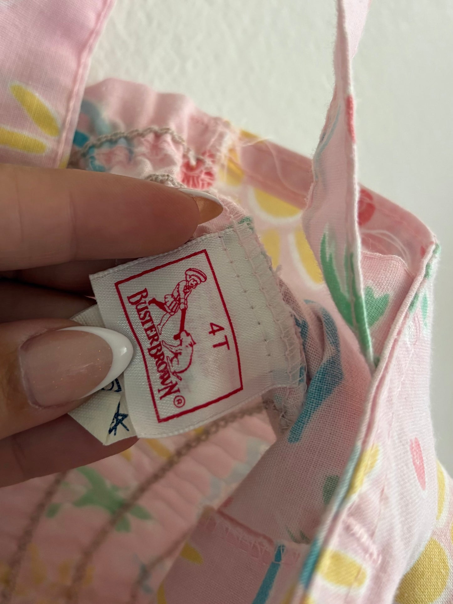 vintage aop buster brown summer romper (3/4T)