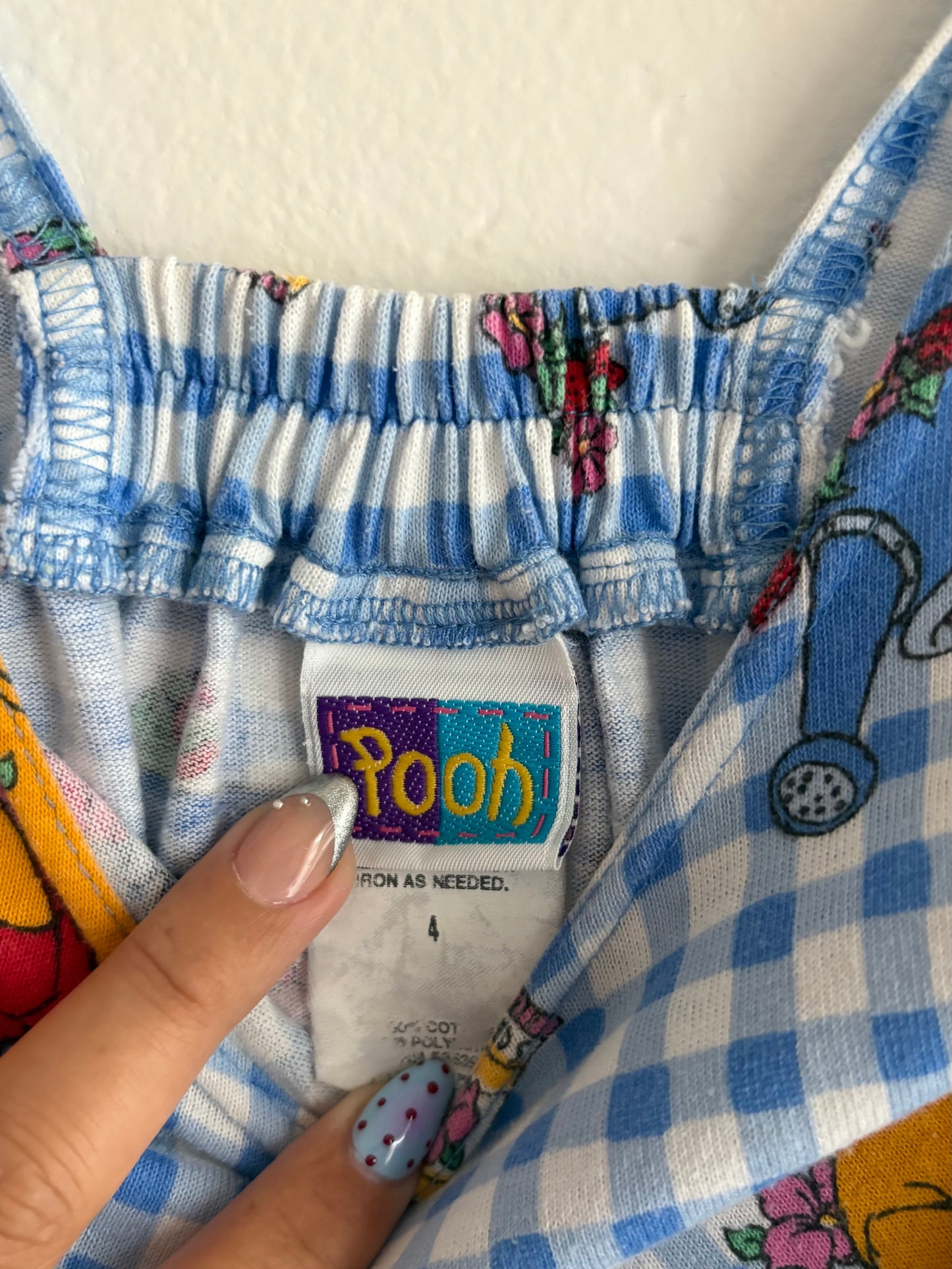 vintage pooh gingham dress (3/4)