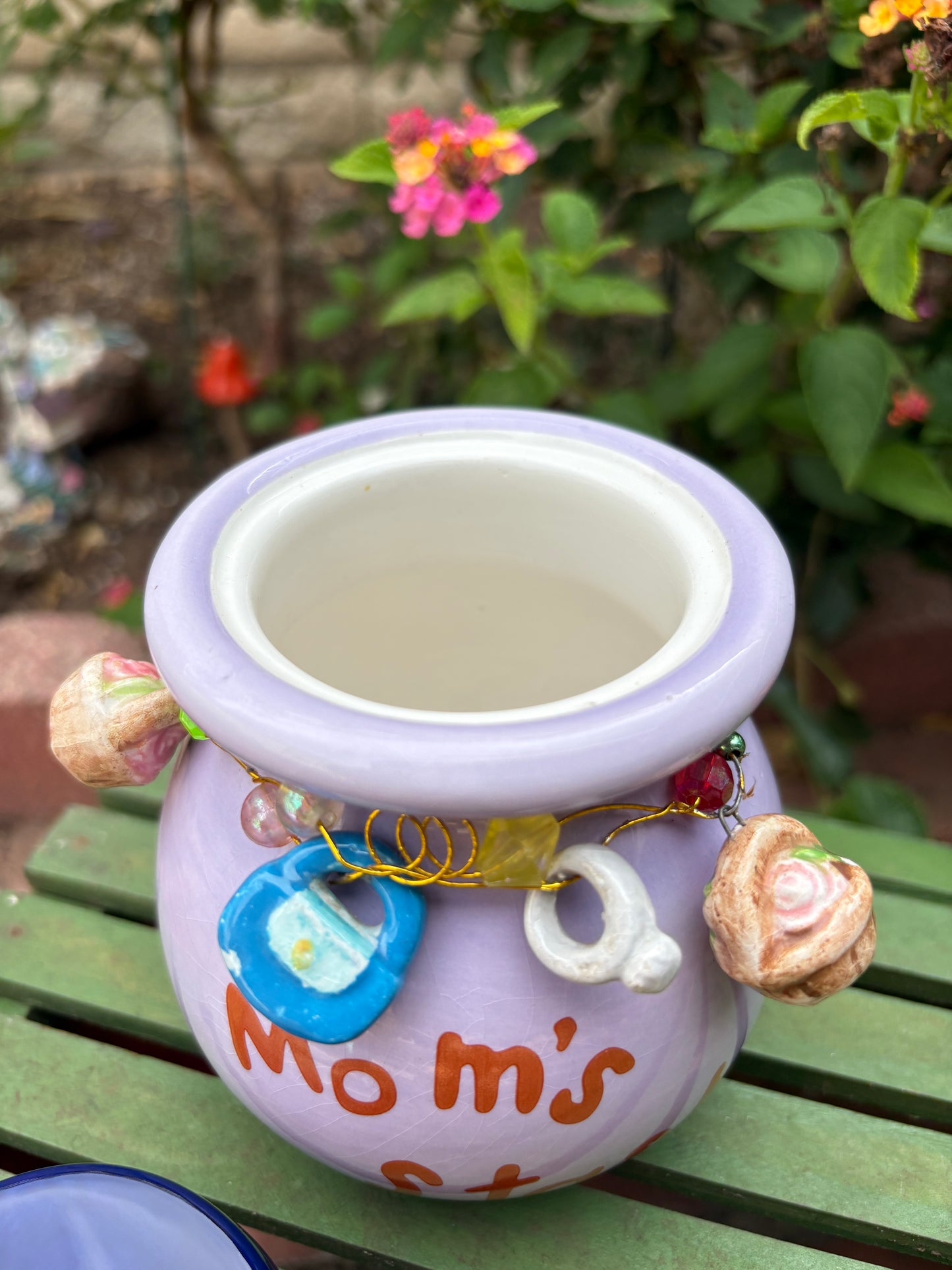 "mom's stash" ceramic jar