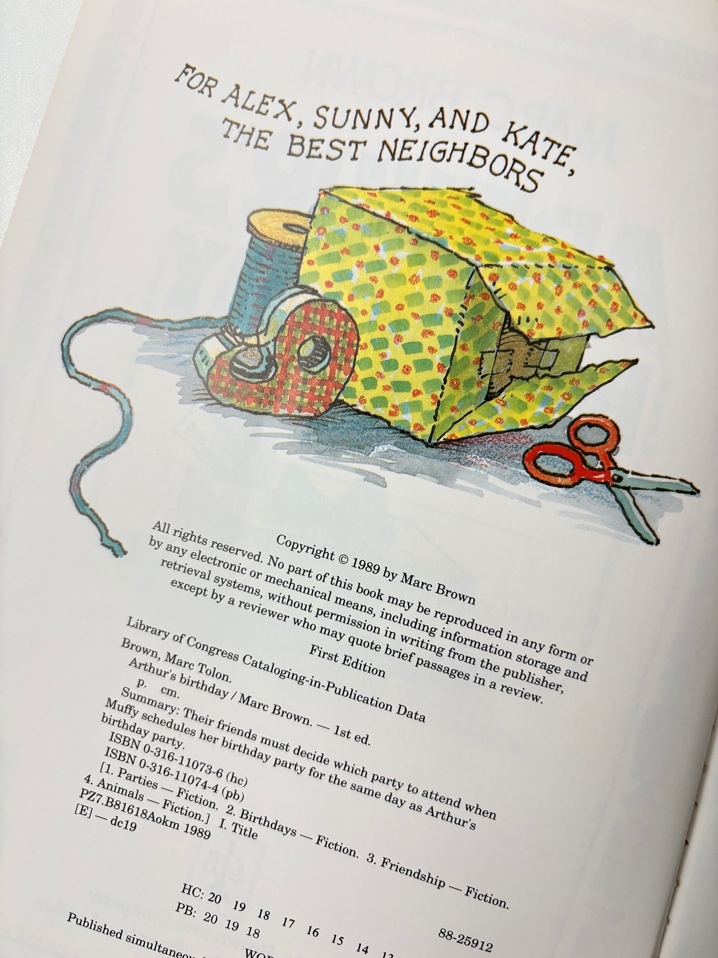 vintage Arthur birthday book