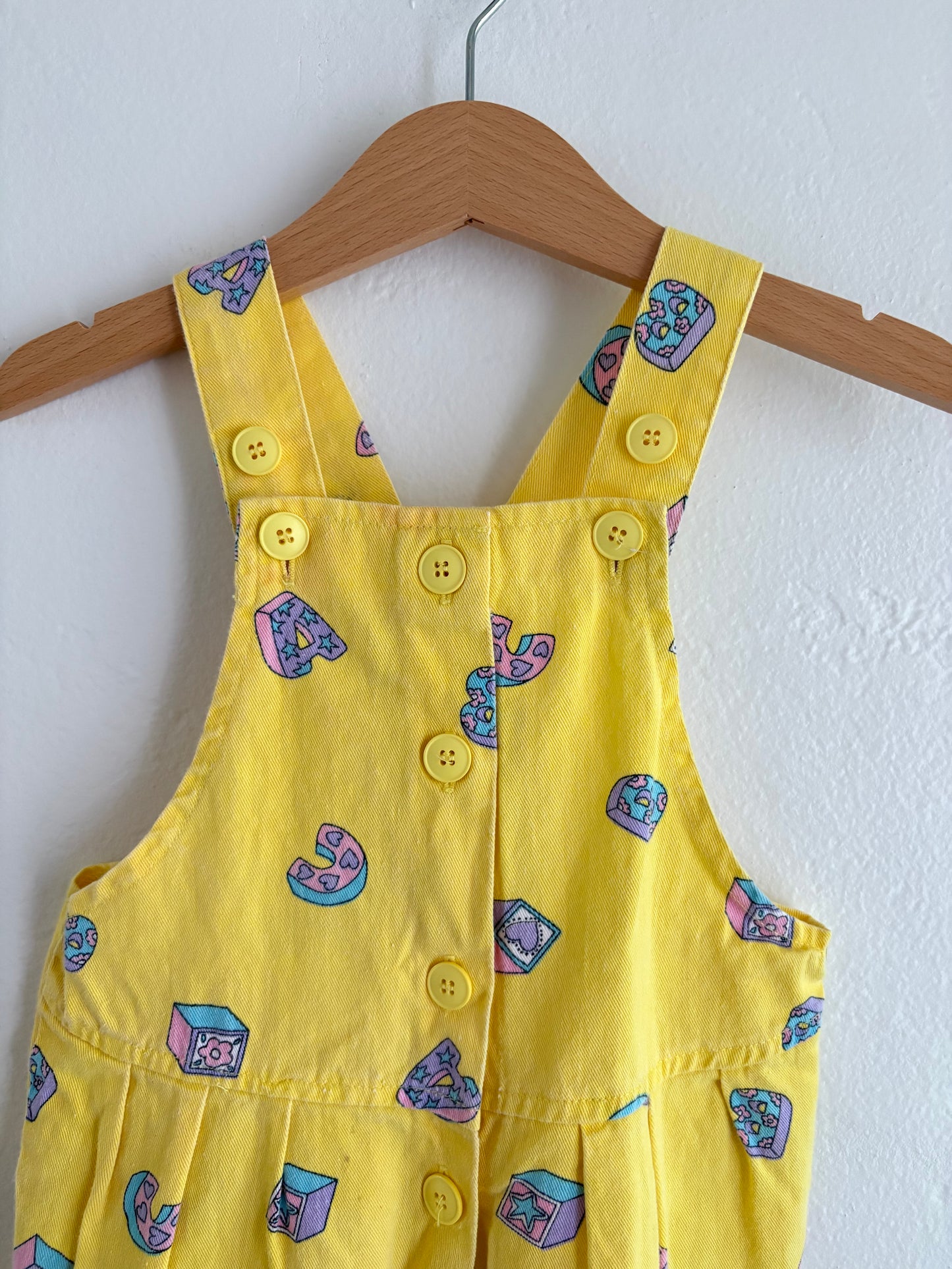 vintage ABC shortalls (24M)