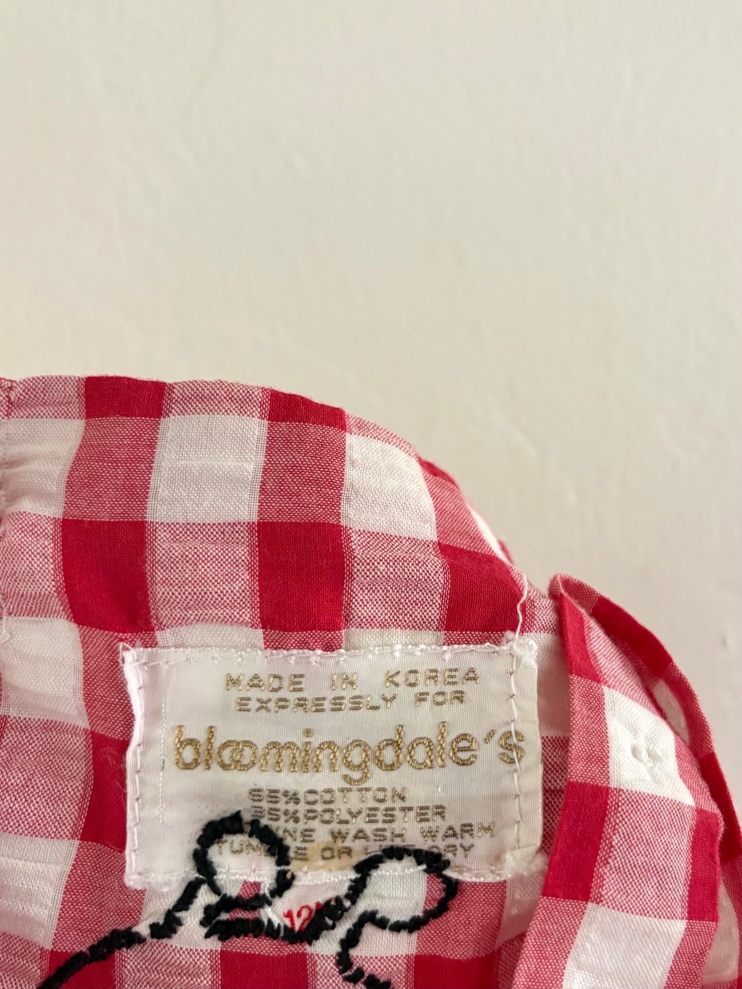 gingham ladybug tweety overalls (12/18M) *handmade upcycle, please read!*