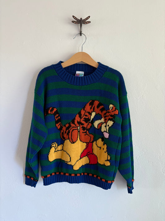 vintage pooh and tigger stripped knit sweater (5/6)