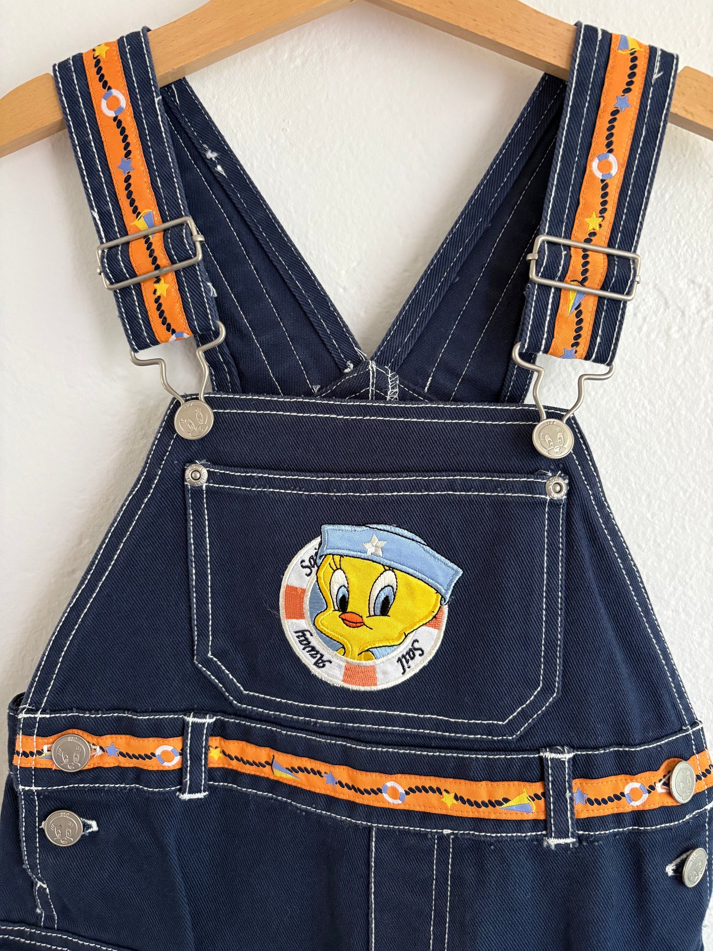 vintage sailor tweety shortalls (4/6)
