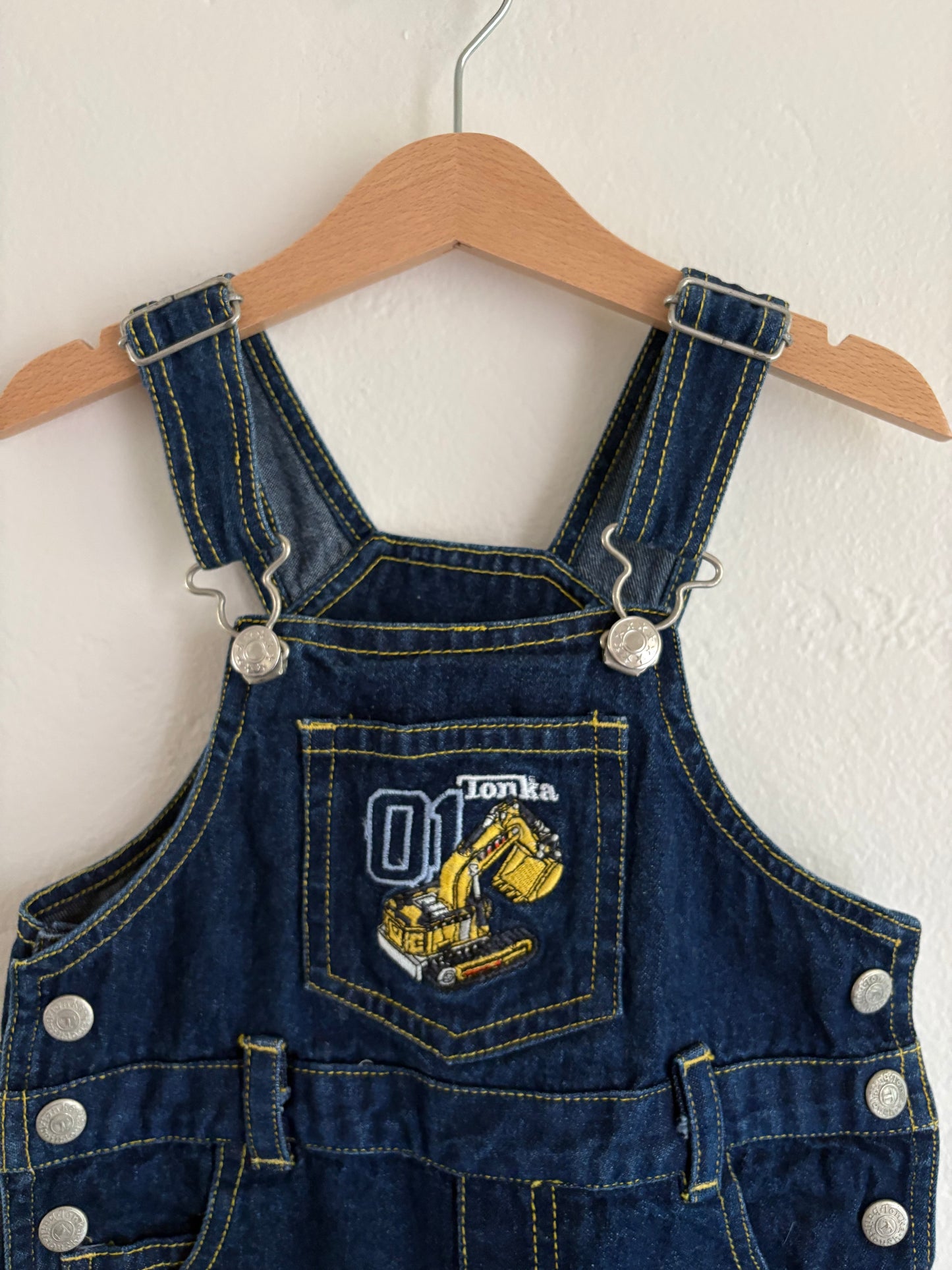 vintage y2k tonka truck shortalls (3T)