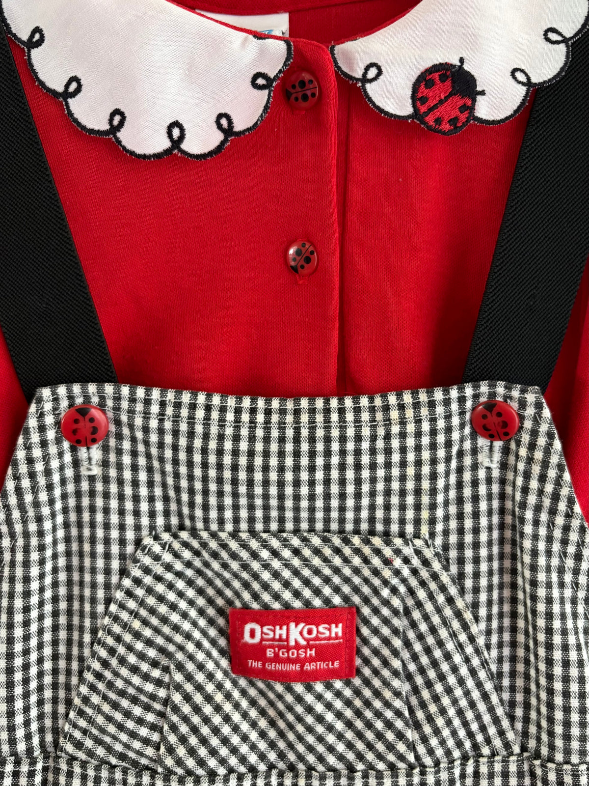 vintage oshkosh ladybug overall set (5Y)