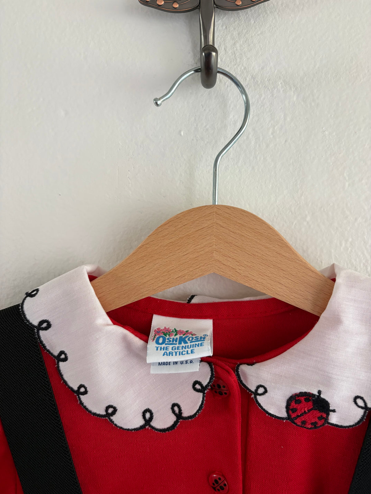 vintage oshkosh ladybug overall set (5Y)